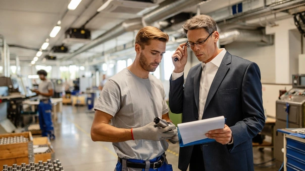 mid-adult-engineer-young-worker-cooperating-while-analyzing-reports-steel-factory